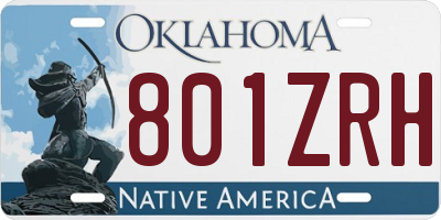 OK license plate 801ZRH