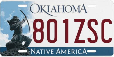 OK license plate 801ZSC