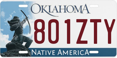 OK license plate 801ZTY