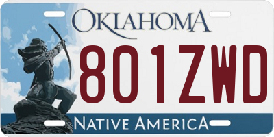 OK license plate 801ZWD