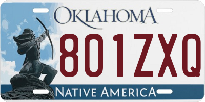 OK license plate 801ZXQ