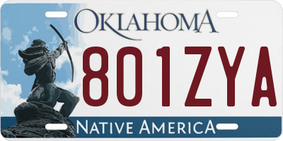 OK license plate 801ZYA