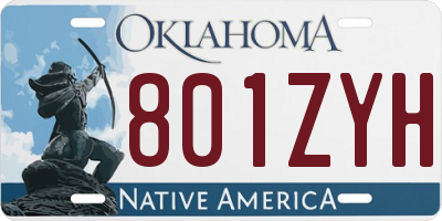 OK license plate 801ZYH