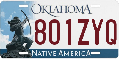 OK license plate 801ZYQ