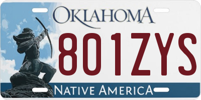 OK license plate 801ZYS