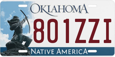 OK license plate 801ZZI