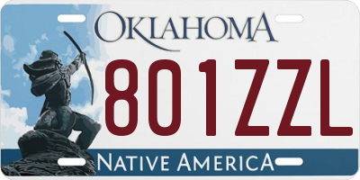 OK license plate 801ZZL