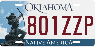 OK license plate 801ZZP