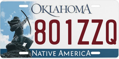 OK license plate 801ZZQ