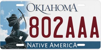 OK license plate 802AAA