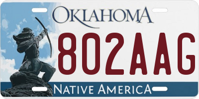 OK license plate 802AAG