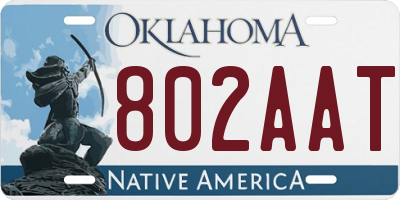 OK license plate 802AAT