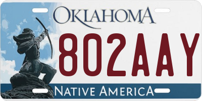 OK license plate 802AAY