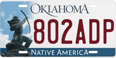 OK license plate 802ADP