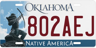 OK license plate 802AEJ