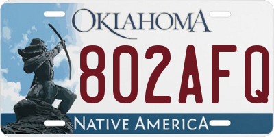 OK license plate 802AFQ