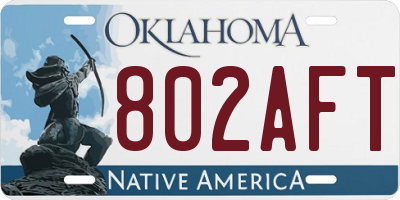 OK license plate 802AFT