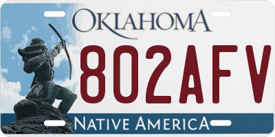 OK license plate 802AFV