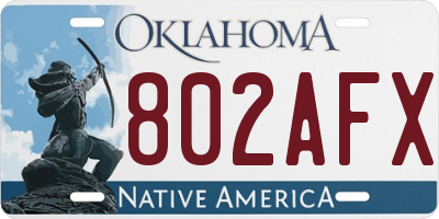 OK license plate 802AFX