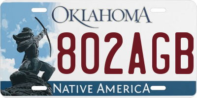 OK license plate 802AGB