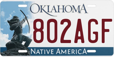 OK license plate 802AGF