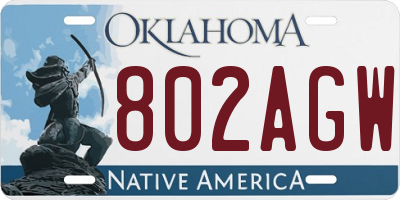 OK license plate 802AGW