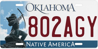 OK license plate 802AGY