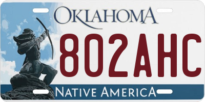 OK license plate 802AHC