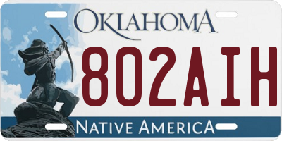OK license plate 802AIH