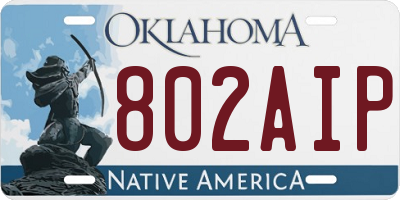 OK license plate 802AIP