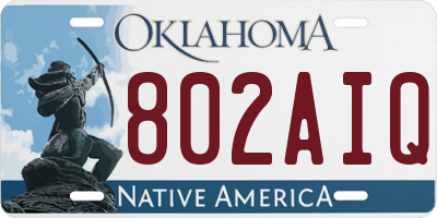 OK license plate 802AIQ