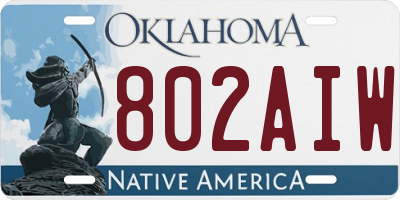 OK license plate 802AIW