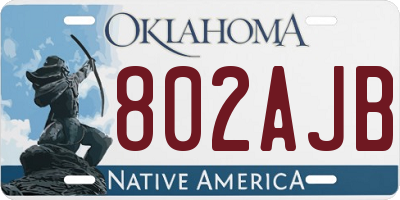 OK license plate 802AJB