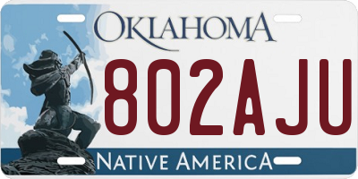 OK license plate 802AJU