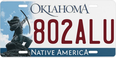 OK license plate 802ALU