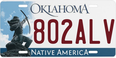OK license plate 802ALV