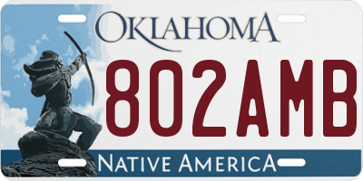 OK license plate 802AMB