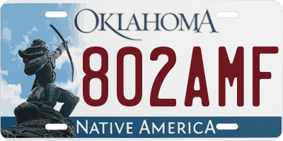 OK license plate 802AMF