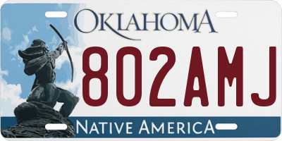 OK license plate 802AMJ