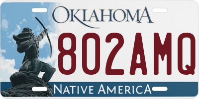OK license plate 802AMQ