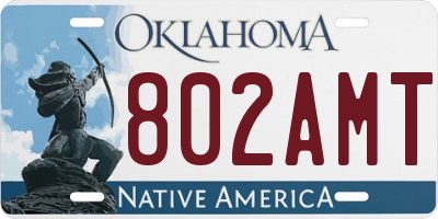 OK license plate 802AMT