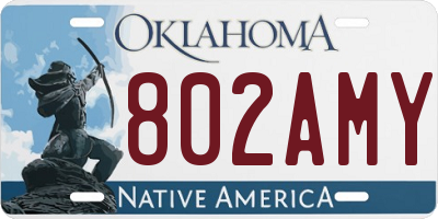 OK license plate 802AMY