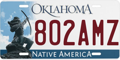 OK license plate 802AMZ