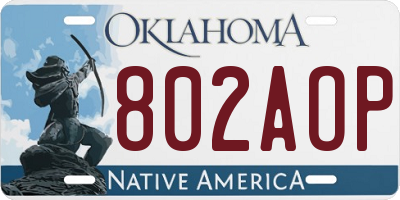 OK license plate 802AOP