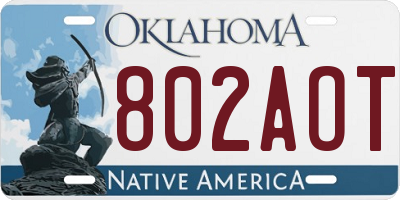 OK license plate 802AOT