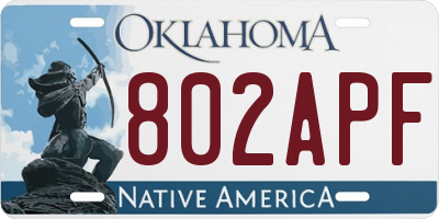 OK license plate 802APF