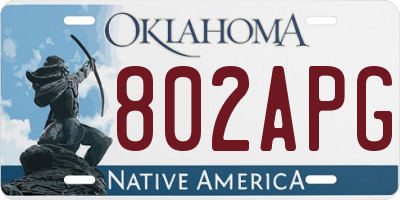 OK license plate 802APG