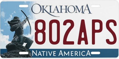 OK license plate 802APS