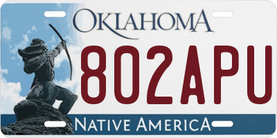 OK license plate 802APU