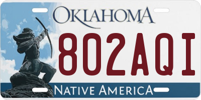 OK license plate 802AQI
